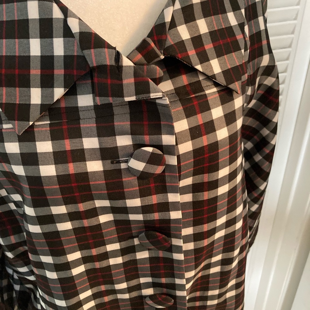 EUC John Paul Richard Black + Red & White Plaid Lightweight Jacket Size 14 - Picture 9 of 15